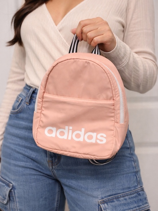adidas Handbags - adidas Blush Pink Mini Backpack with White Logo